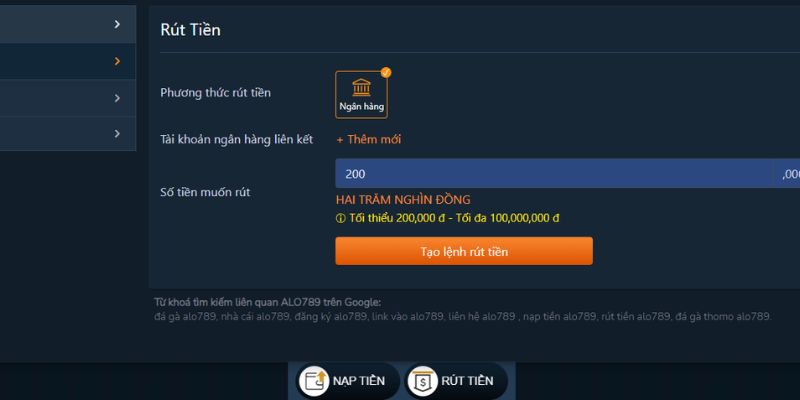 Cách xử lý khi quá trình rút tiền ALO789 gặp lỗi